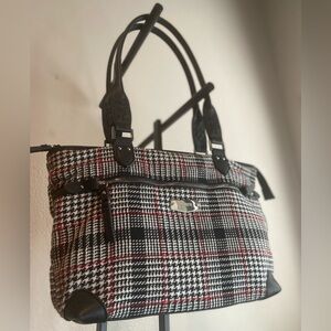 Rosetti~Houndstooth/Plaid Design~Polyester Blend~Multi-Compartment Shoulder Bag